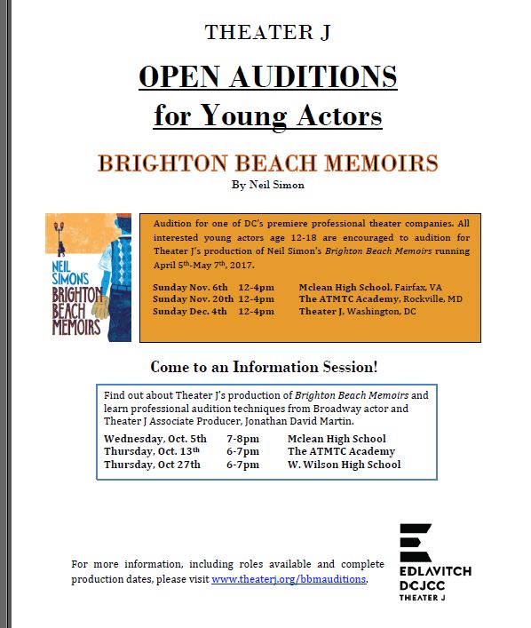 Theater J Casting Teens For Brighton Beach Memoirs